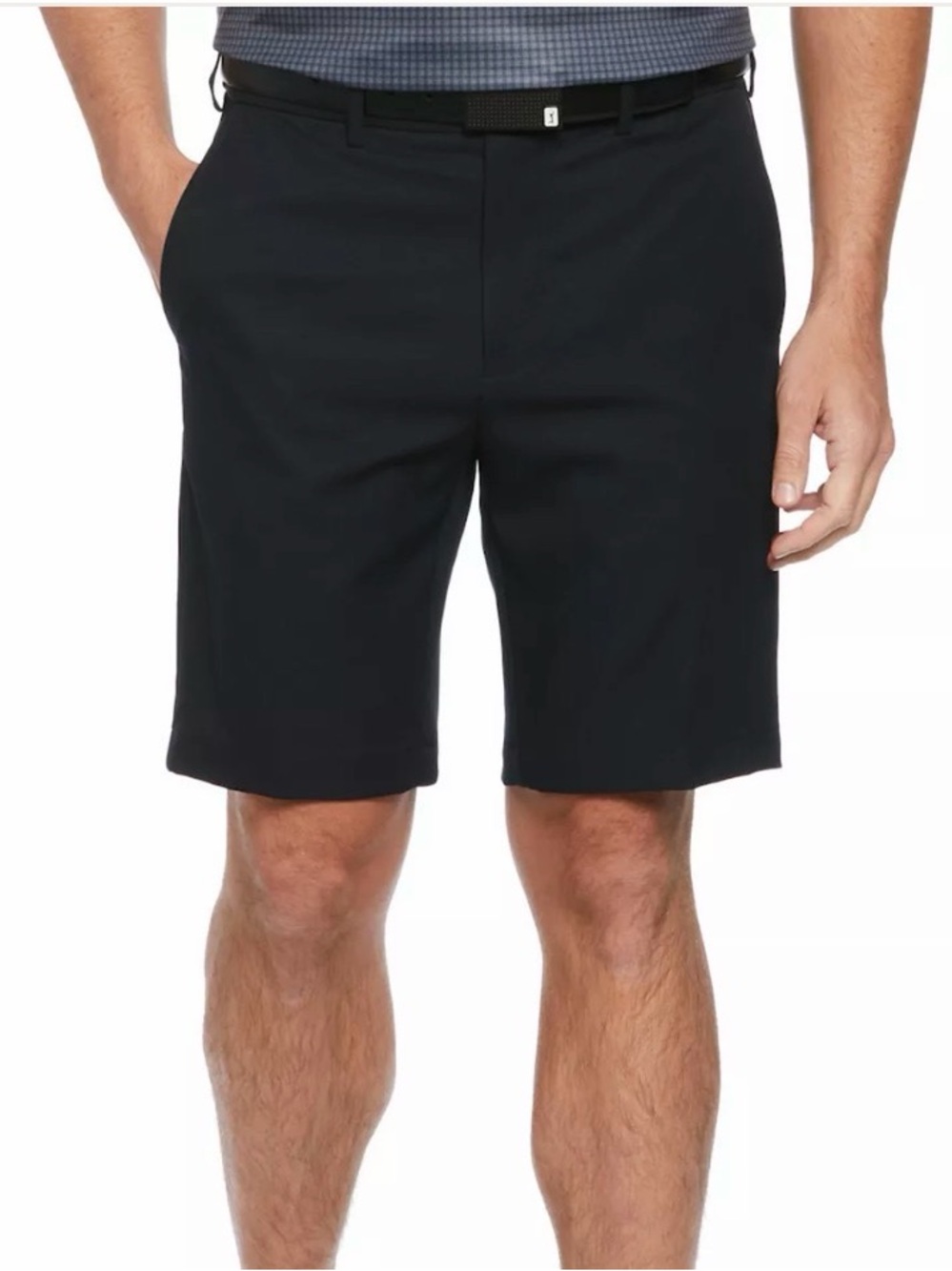 Grand Slam Men's Flat Front Performance Shorts in Black